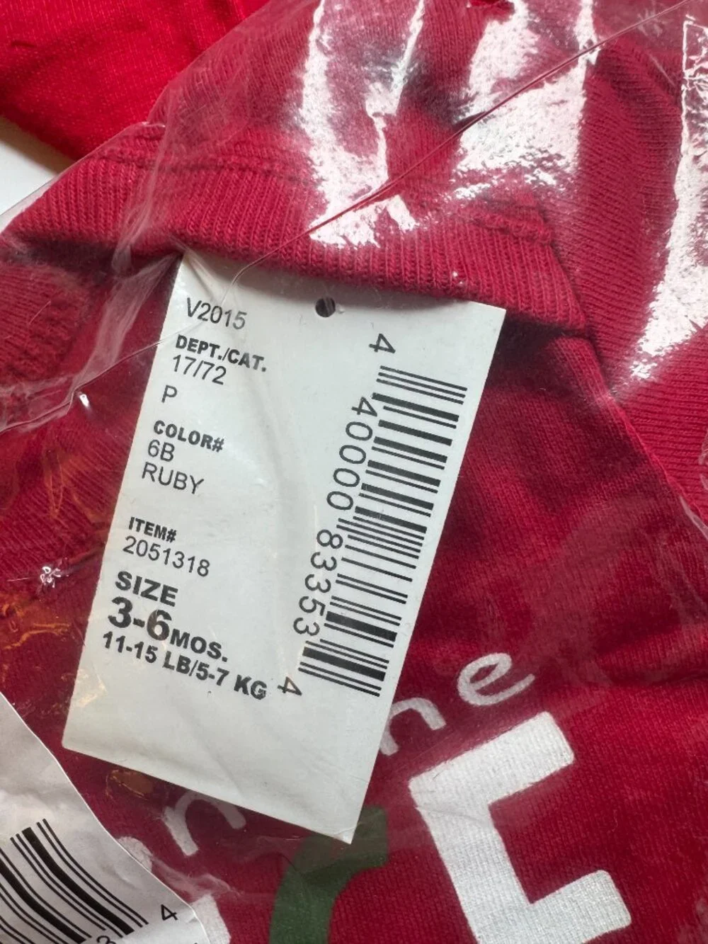 Children’s Place “I’m on the Nice List” Christmas Bodysuit Red 0-3 3-6 Months